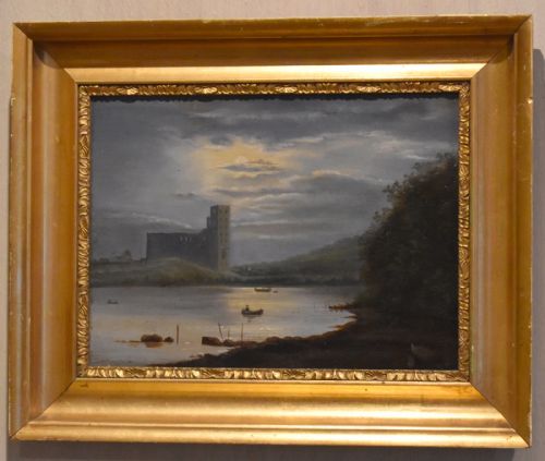 DUTCH MOONLIT LANDSCAPE NOCTURNE OIL PAINTING - ADDITIONAL PHOTO 1