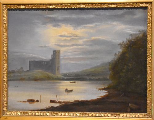 DUTCH MOONLIT LANDSCAPE NOCTURNE OIL PAINTING - ADDITIONAL PHOTO 2