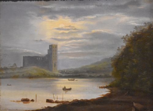 DUTCH MOONLIT LANDSCAPE NOCTURNE OIL PAINTING - ADDITIONAL PHOTO 3