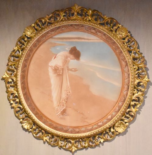 FINE CIRCULAR PRINT WITH CARVED GILTWOOD FRAME - ADDITIONAL PHOTO 1