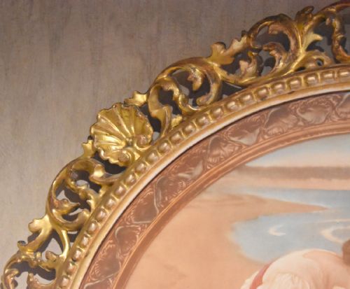FINE CIRCULAR PRINT WITH CARVED GILTWOOD FRAME - ADDITIONAL PHOTO 5