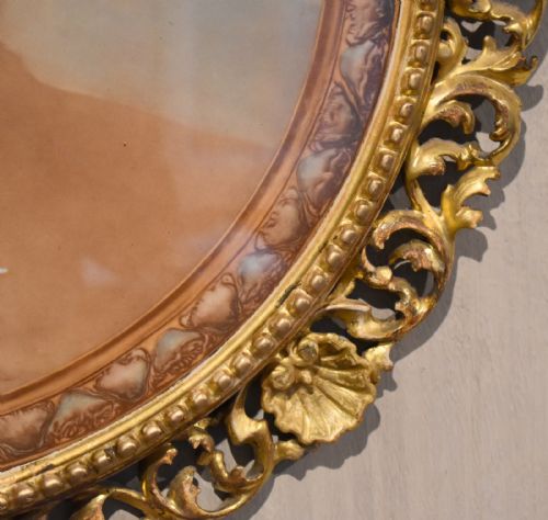 FINE CIRCULAR PRINT WITH CARVED GILTWOOD FRAME - ADDITIONAL PHOTO 7