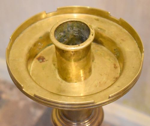 PAIR OF LARGE VICTORIAN GOTHIC REVIVAL CANDLESTICKS - ADDITIONAL PHOTO 2
