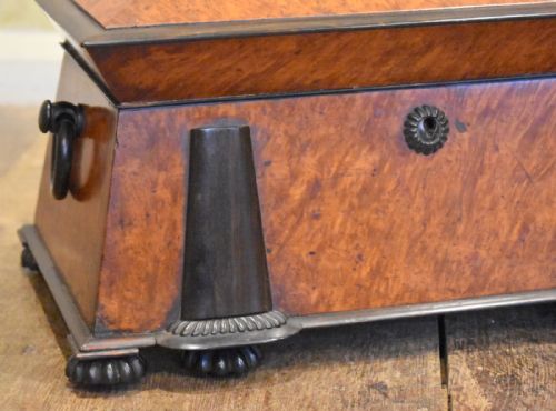 SUPERB REGENCY BURR ELM TEA CADDY - ADDITIONAL PHOTO 3