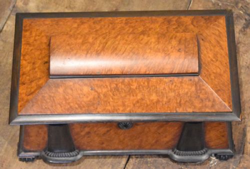 SUPERB REGENCY BURR ELM TEA CADDY - ADDITIONAL PHOTO 5
