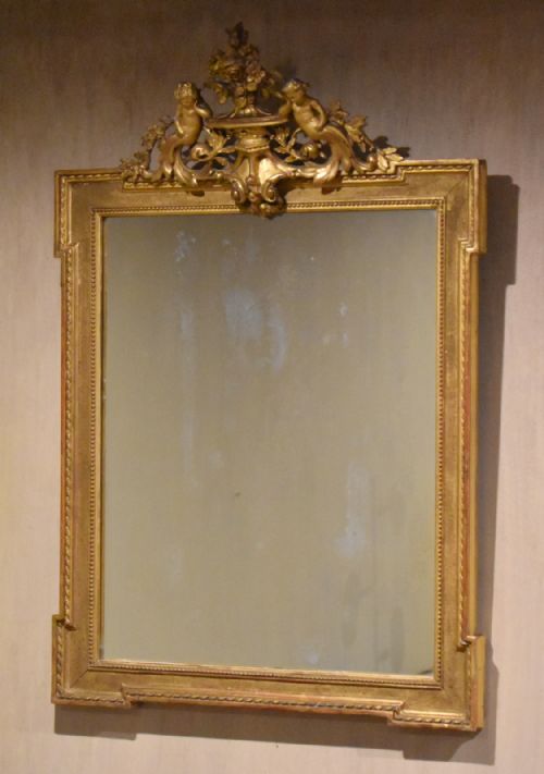 FINE GILT EARLY FRENCH STYLE WALL MIRROR - ADDITIONAL PHOTO 1
