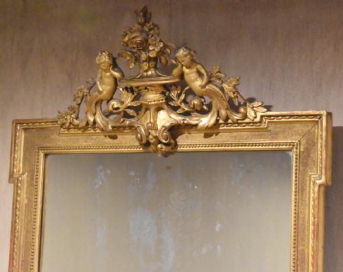 FINE GILT EARLY FRENCH STYLE WALL MIRROR - ADDITIONAL PHOTO 2