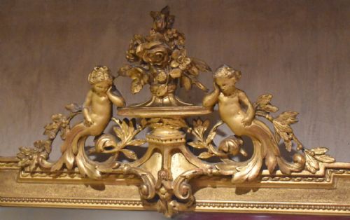 FINE GILT EARLY FRENCH STYLE WALL MIRROR - ADDITIONAL PHOTO 3