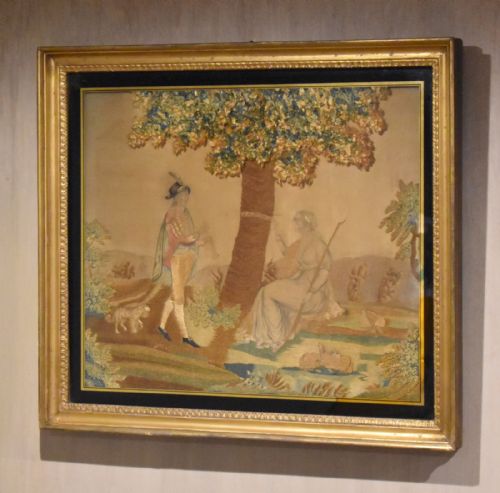 georgian needlework titled tancred - CATEGORY: ANTIQUE MISCELLANEOUS - DATED 18TH CENTURY