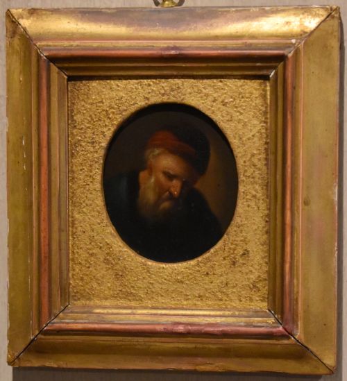 miniature oil portrait of an old man - CATEGORY: ANTIQUE ART - DATED 19TH CENTURY