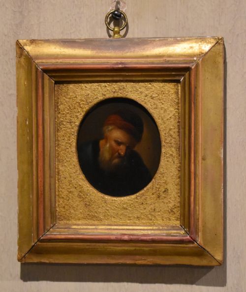 MINIATURE OIL PORTRAIT OF AN OLD MAN - ADDITIONAL PHOTO 1