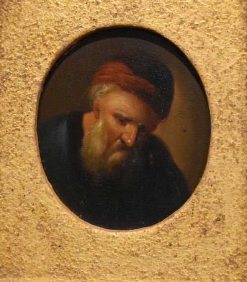 MINIATURE OIL PORTRAIT OF AN OLD MAN - ADDITIONAL PHOTO 2