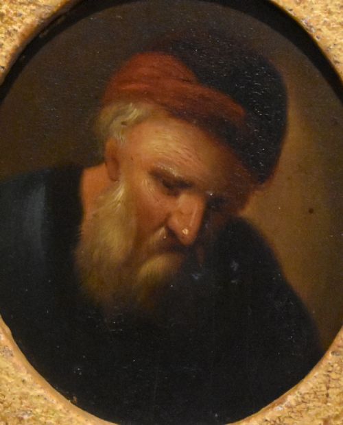 MINIATURE OIL PORTRAIT OF AN OLD MAN - ADDITIONAL PHOTO 3