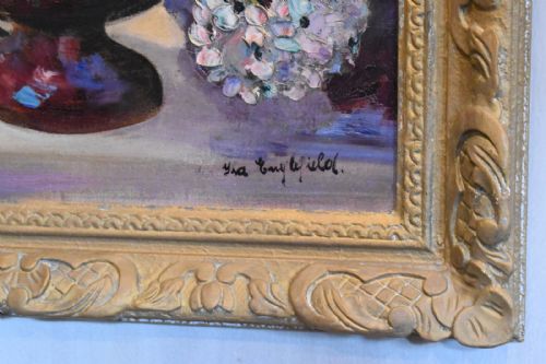 STILL LIFE OIL PAINTING OF HYDRANGEAS - ADDITIONAL PHOTO 4