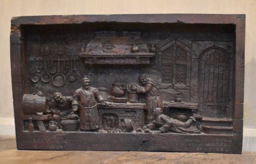 SUPERB VICTORIAN OAK CARVING OF MONKS - ADDITIONAL PHOTO 1