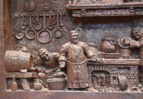 SUPERB VICTORIAN OAK CARVING OF MONKS - ADDITIONAL PHOTO 2