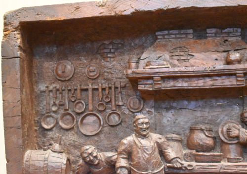 SUPERB VICTORIAN OAK CARVING OF MONKS - ADDITIONAL PHOTO 4