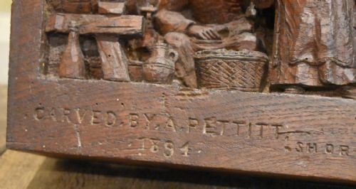 SUPERB VICTORIAN OAK CARVING OF MONKS - ADDITIONAL PHOTO 5