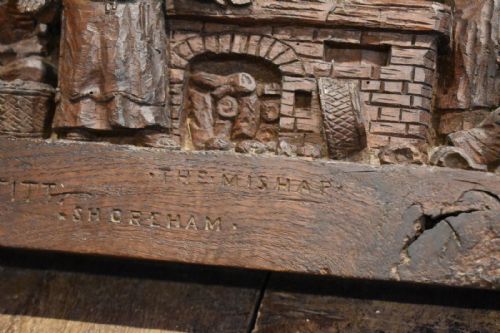 SUPERB VICTORIAN OAK CARVING OF MONKS - ADDITIONAL PHOTO 6