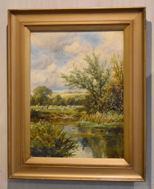 VICTORIAN LANDSCAPE OIL PAINTING BY CHARLES LEAVER SHAW - ADDITIONAL PHOTO 1