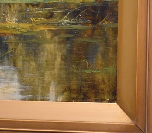 VICTORIAN LANDSCAPE OIL PAINTING BY CHARLES LEAVER SHAW - ADDITIONAL PHOTO 5