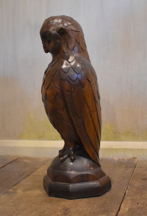 LARGE VICTORIAN WOODCARVING OF AN OWL - ADDITIONAL PHOTO 2
