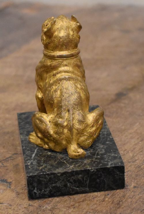 LATE VICTORIAN GILT BRONZE BULLDOG - ADDITIONAL PHOTO 2