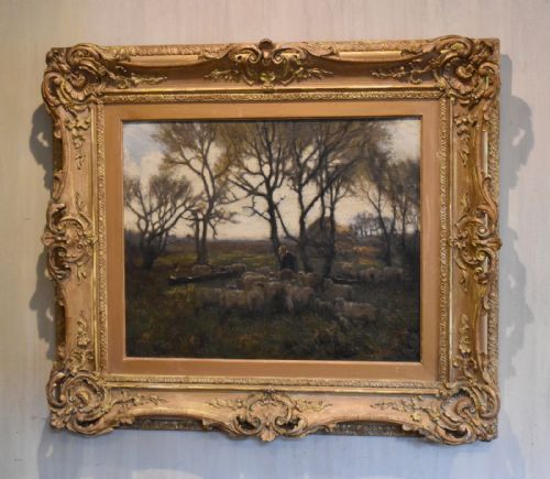 oil painting by john rabone harvey - CATEGORY: ANTIQUE ART - DATED 1900