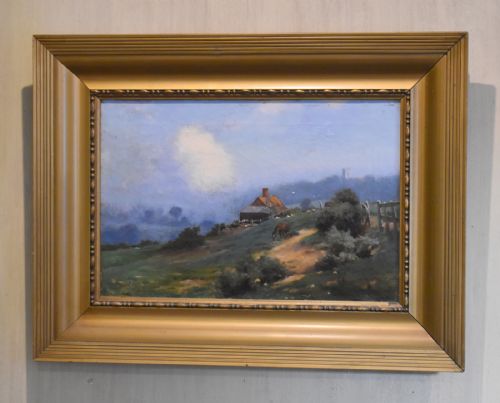 landscape oil painting by william bartol thomas - CATEGORY: ANTIQUE ART - DATED 1900