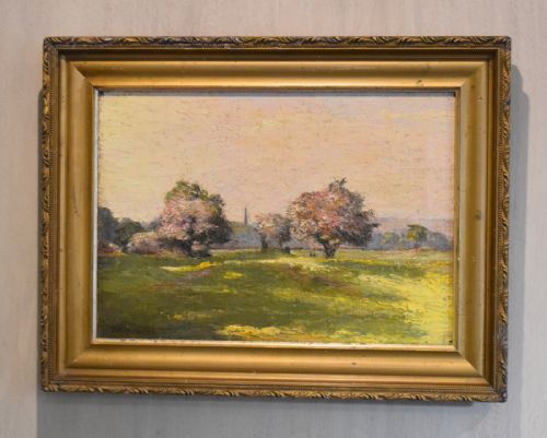 landscape oil painting by thomas george storey - CATEGORY: ANTIQUE ART - DATED 1910