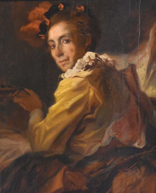 OIL PAINTING OF A MAN WITH LUTE - ADDITIONAL PHOTO 3