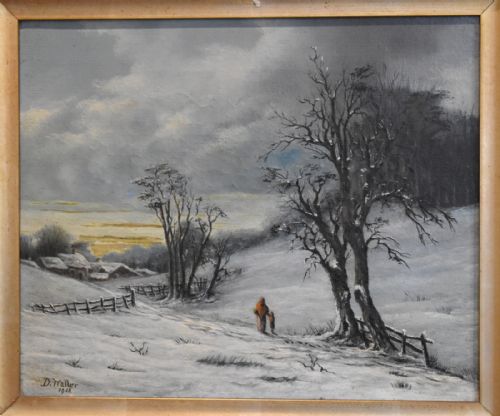 SET OF FOUR OIL LANDSCAPE PAINTINGS OF THE SEASONS - ADDITIONAL PHOTO 2