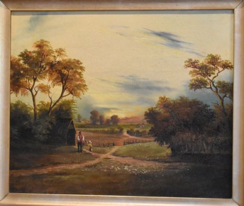 SET OF FOUR OIL LANDSCAPE PAINTINGS OF THE SEASONS - ADDITIONAL PHOTO 9