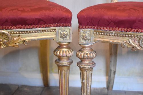 SUPERB PAIR OF GILT SALON CHAIRS EX CLUMBER PARK - ADDITIONAL PHOTO 6
