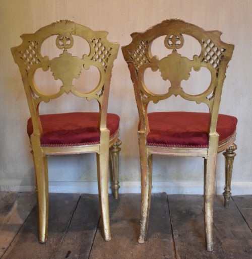 SUPERB PAIR OF GILT SALON CHAIRS EX CLUMBER PARK - ADDITIONAL PHOTO 9