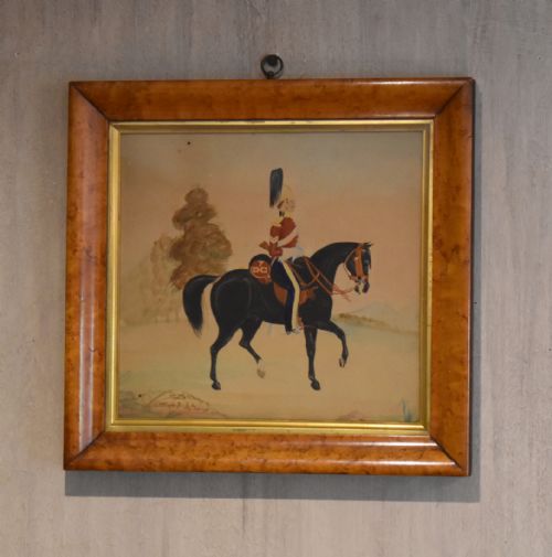 nave victorian watercolour of a dragoon guard - CATEGORY: ANTIQUE ART - DATED 1860