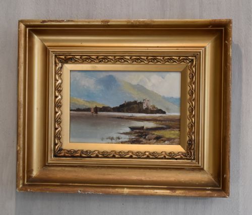 loch awe oil painting by morris - CATEGORY: ANTIQUE ART - DATED 1900