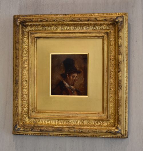 miniature victorian oil portrait of a man - CATEGORY: ANTIQUE ART - DATED 1850