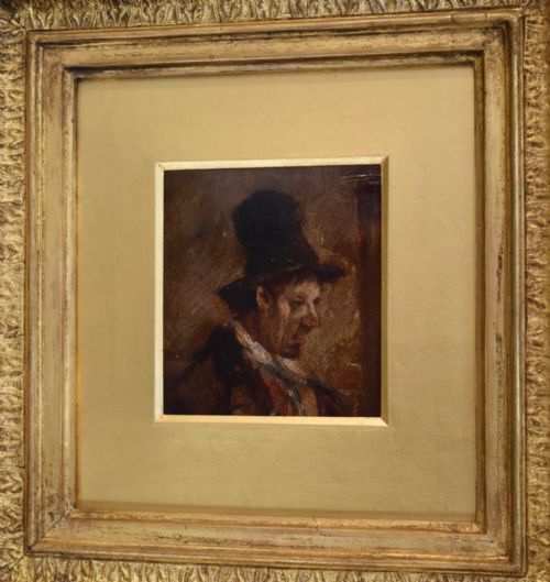 MINIATURE VICTORIAN OIL PORTRAIT OF A MAN - ADDITIONAL PHOTO 1