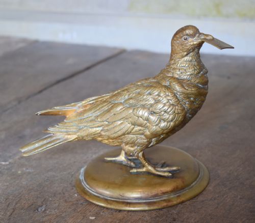 austrian bronze pigeon inkwell - CATEGORY: ANTIQUE MISCELLANEOUS - DATED 1900