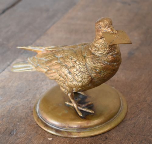 AUSTRIAN BRONZE PIGEON INKWELL - ADDITIONAL PHOTO 1