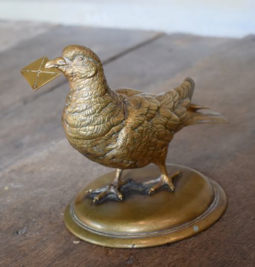 AUSTRIAN BRONZE PIGEON INKWELL - ADDITIONAL PHOTO 2