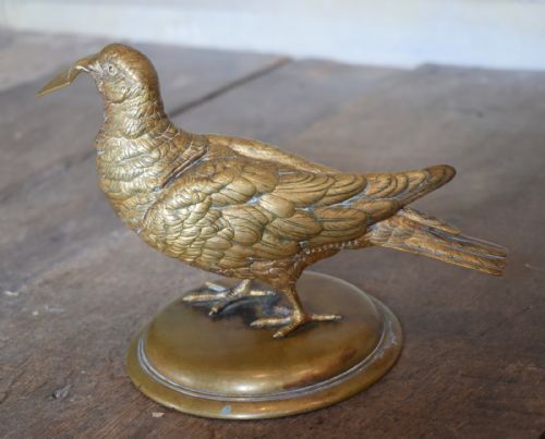 AUSTRIAN BRONZE PIGEON INKWELL - ADDITIONAL PHOTO 4