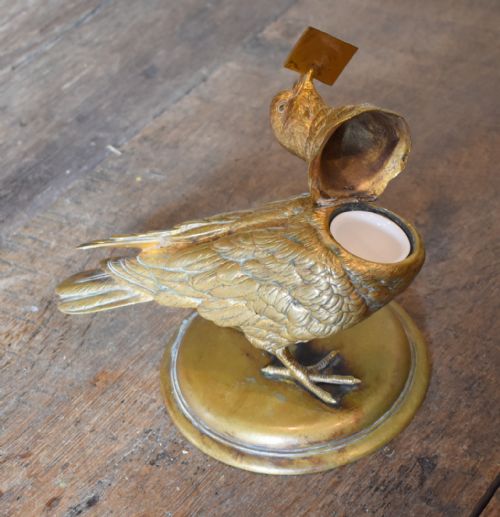 AUSTRIAN BRONZE PIGEON INKWELL - ADDITIONAL PHOTO 5