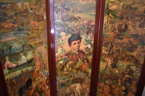 VICTORIAN MAHOGANY THREE PANEL DECOUPAGE SCREEN - ADDITIONAL PHOTO 7