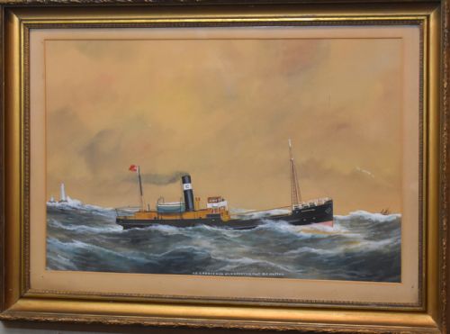 SHIP GOUACHE AND WATERCOLOUR BY REUBEN CHAPPELL - ADDITIONAL PHOTO 2
