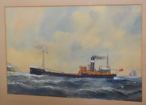 SHIP GOUACHE AND WATERCOLOUR BY REUBEN CHAPPELL - ADDITIONAL PHOTO 4