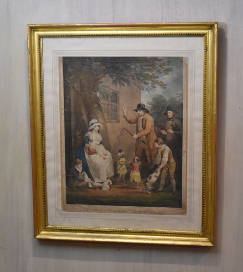 georgian print dancing dogs - CATEGORY: ANTIQUE ART - DATED GEORGIAN