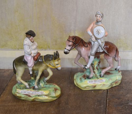 rare pair of staffordshire figures of don quixote and sancho panza - CATEGORY: ANTIQUE CERAMICS - DATED 1870