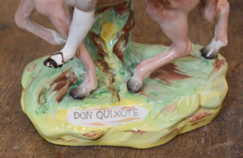 RARE PAIR OF STAFFORDSHIRE FIGURES OF DON QUIXOTE AND SANCHO PANZA - ADDITIONAL PHOTO 6